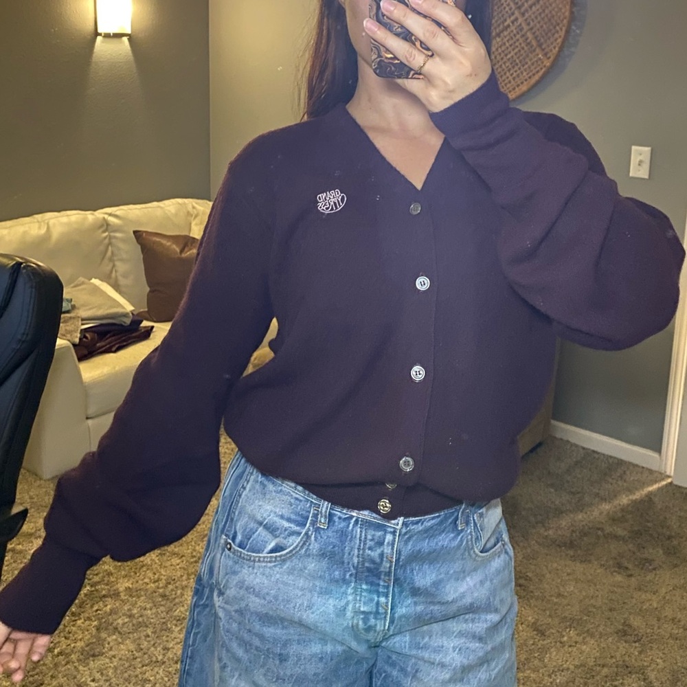 IZOD Dark Purple Cardigan Sweater